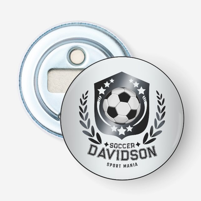 Décapsuleur Bouclier de football classique | Texte et arrière- (Devant)