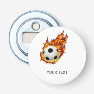 Décapsuleur Boule de soccer personnalisée en feu