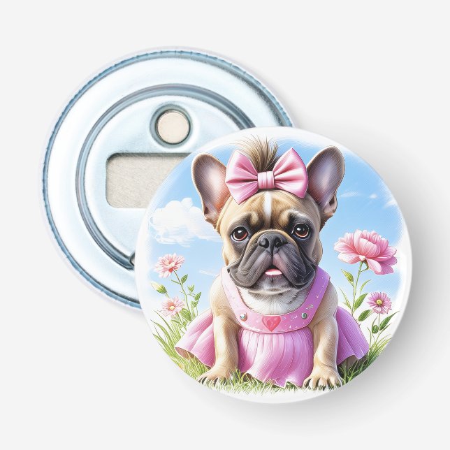 Décapsuleur Bouledogue français Fleurs Bouledogue français (Devant)