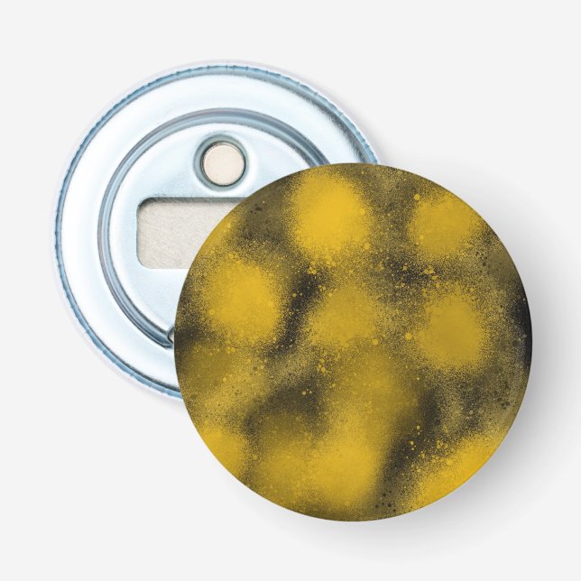Décapsuleur Boules à peinture noire et jaune (Devant)