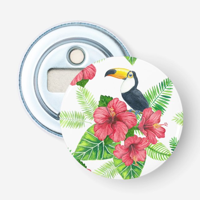 Décapsuleur Bouquet Toucan et tropical (Devant)