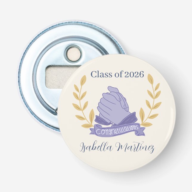 Décapsuleur Bouteille de remise de diplôme félicitations en AS (Devant)