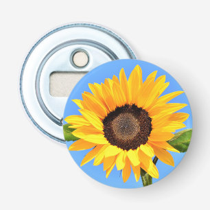 Décapsuleur Bouteille de tournesol jaune Ouvert Ciel bleu