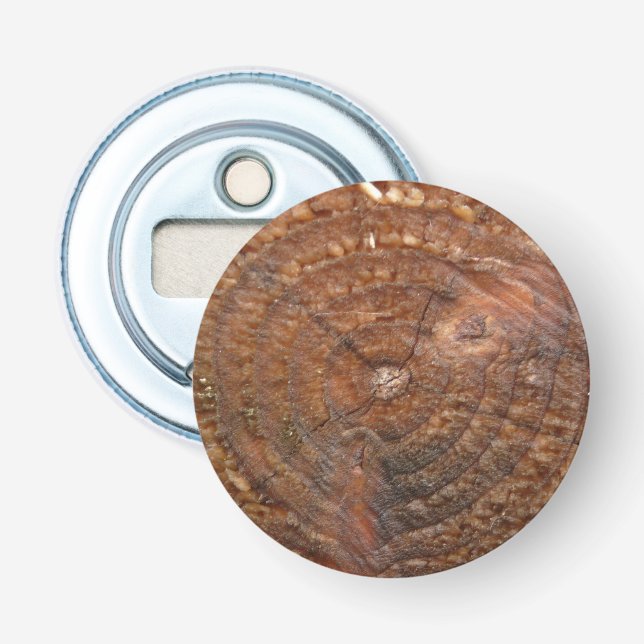 Décapsuleur Bouton avec motif en bois Arbre de section (Devant)