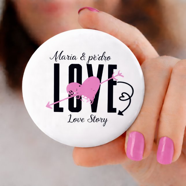 Décapsuleur Bouton de broche d'amour de nom personnalisé (Créateur téléchargé)