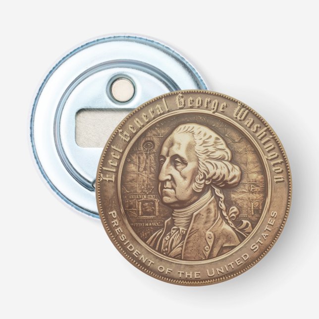 Décapsuleur Bouton de campagne de George Washington (Devant)
