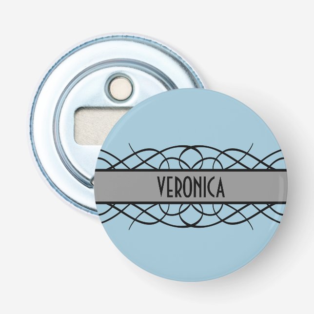 Décapsuleur Bouton fleuri Gris Déco Ouverture de bouteille (Devant)