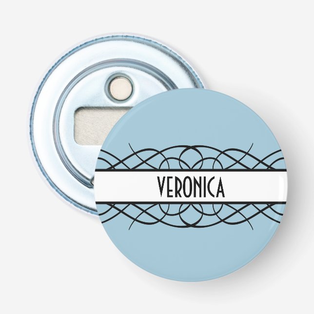 Décapsuleur Bouton fleuri ivoire Déco Ouverture de bouteille (Devant)