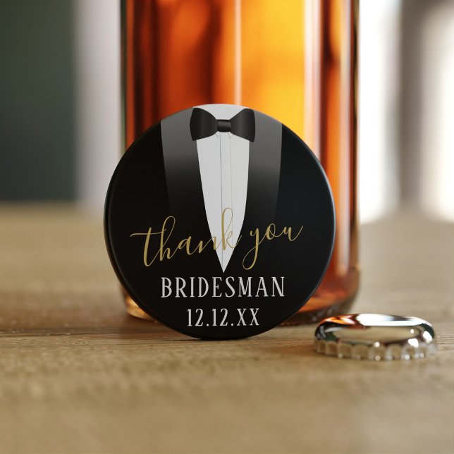 Décapsuleur Bridesman Mariage Merci Tuxedo Bottle Opener (Créateur téléchargé)