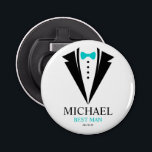 Décapsuleur Bright Bow Cravate Tuxedo "Best Man" Personnalisé<br><div class="desc">Fun mariage personnalisé favorise le design.</div>