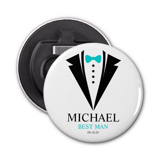 Décapsuleur Bright Bow Cravate Tuxedo "Best Man" Personnalisé (Devant)