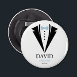 Décapsuleur Bright Bow Cravate Tuxedo "Groom" Personnalisé<br><div class="desc">Fun mariage personnalisé favorise le design.</div>