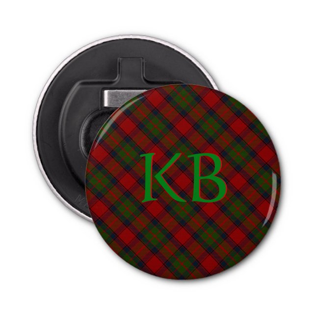 Décapsuleur Buccleuch Tartan officiel avec monogramme / initia (Devant)