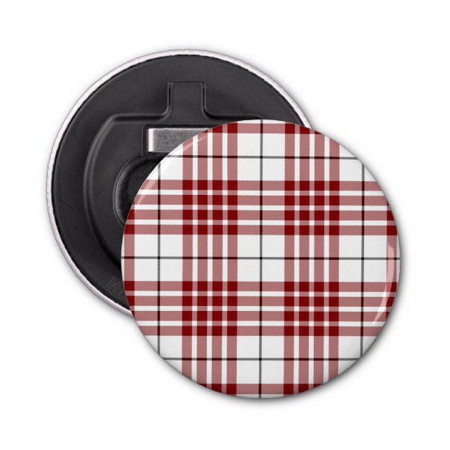 Décapsuleur Buchanan tartan rouge blanc plaid (Devant)