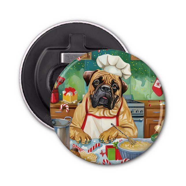 Décapsuleur Bullmastiff Fête Baking : Noël festif (Devant)