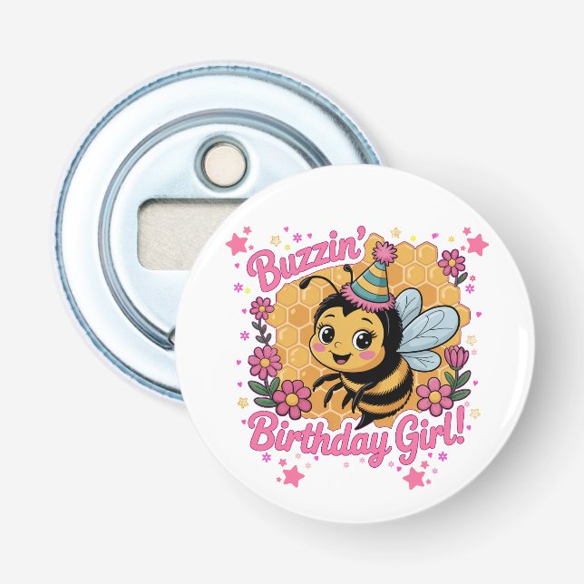 Décapsuleur Buzzin' Birthday Girl Bee Theme mignonne Bee Lover (Devant)