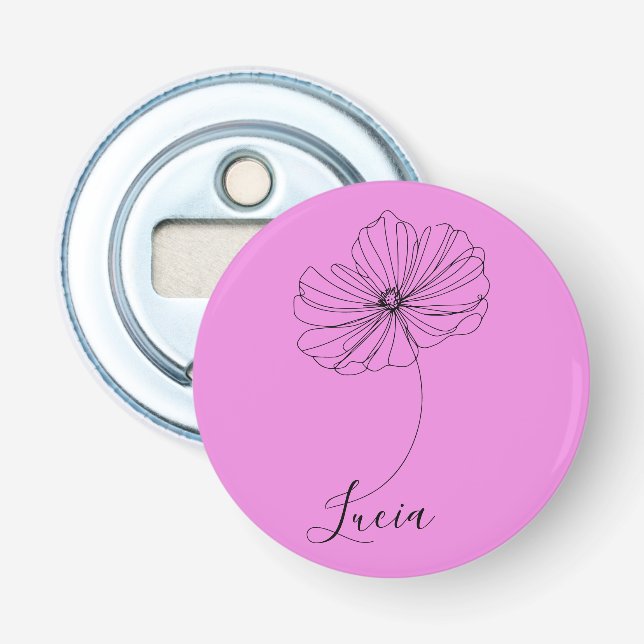 Décapsuleur Cadeau de fleur de naissance Cosmos d'octobre pers (Devant)
