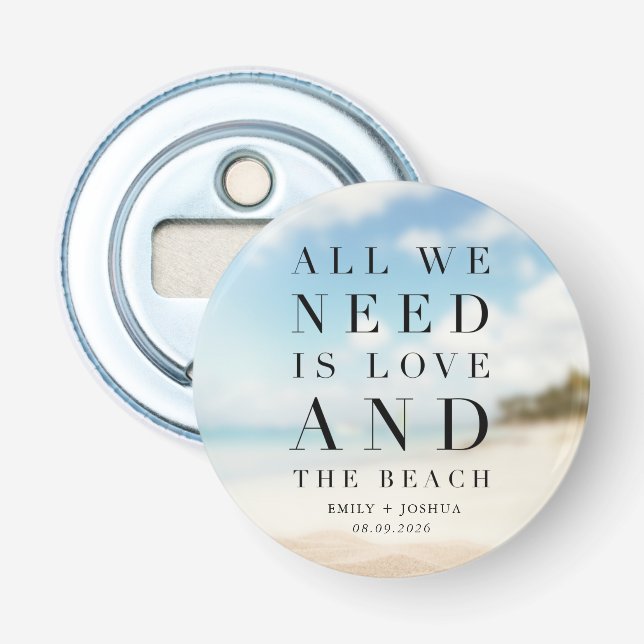 Décapsuleur Cadeau de mariage simple sur la plage (Devant)