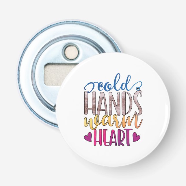 Décapsuleur Cadeau infirmière | Coeur chaud des mains froides (Devant)