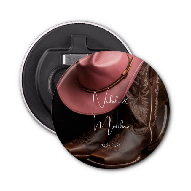 Décapsuleur Cadeau Mariage romantique rustique (Devant)