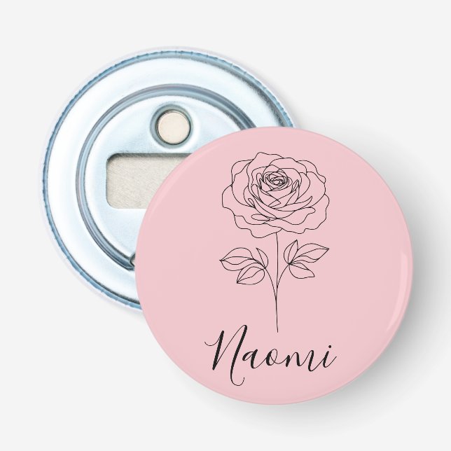 Décapsuleur Cadeau personnalisé de juin Rose de naissance pour (Devant)
