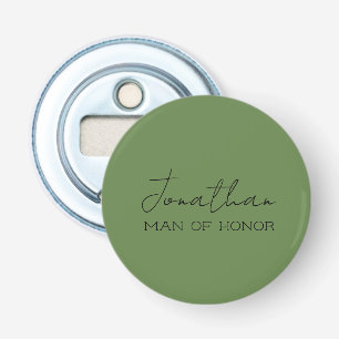 Décapsuleur Cadeau personnalisé Vert Olive pour Homme d'Honneu