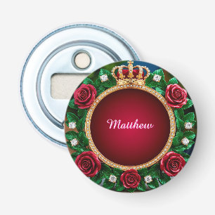 Décapsuleur Cadre de couronne en or luxueux orné de roses