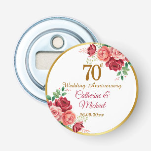 Décapsuleur Cadre en or pour 70e anniversaire de mariage avec