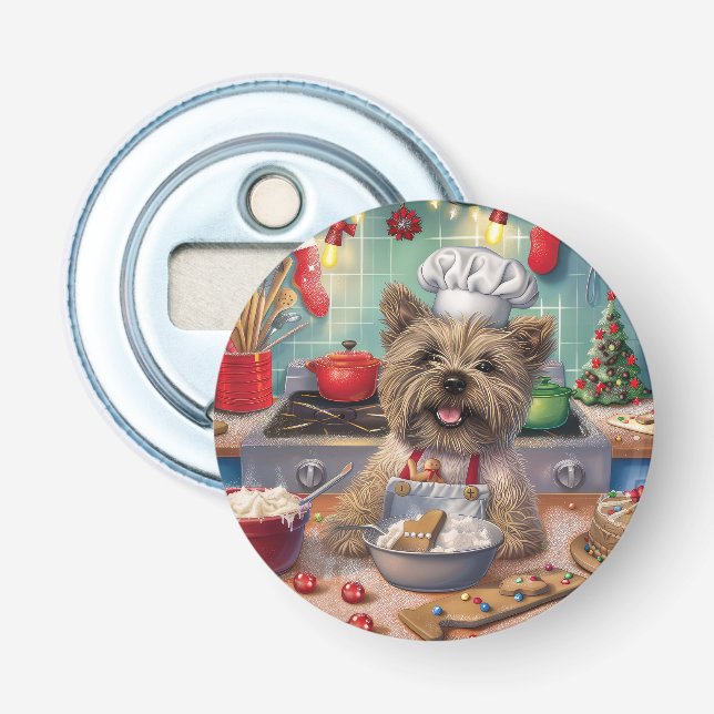 Décapsuleur Cairn Terrier Fête de Noël en cuisine : un Noël Fe (Devant)