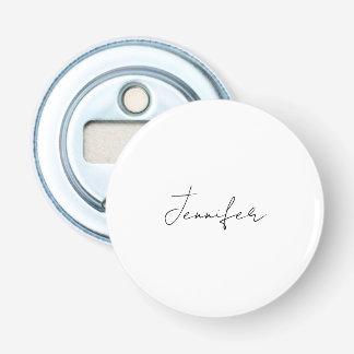 Décapsuleur Calligraphie Elégant Noir Blanc Plaine Nom simple