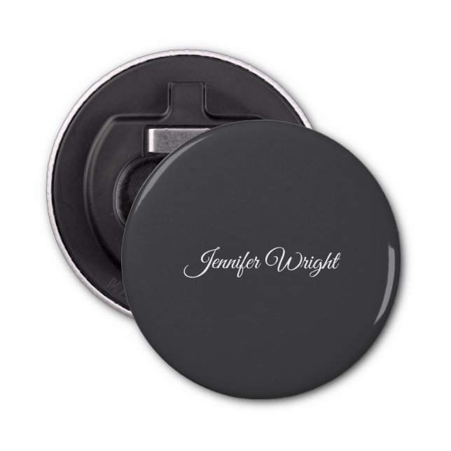 Décapsuleur Calligraphie minimaliste plaine moderne gris (Devant)