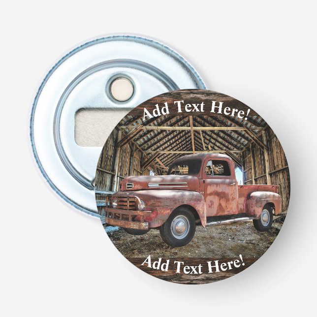 Décapsuleur Camion Rouge Antique En Rustic Barn Bottle Opener (Devant)