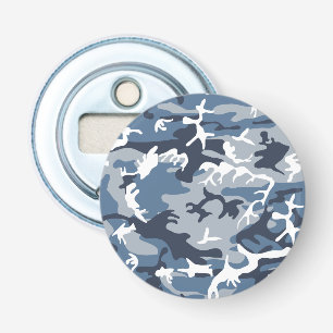 Décapsuleur Camouflage Bleu Neige d'Hiver, Militaire, Armée