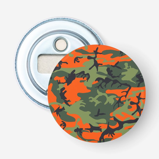 Décapsuleur Camouflage orange et vert, Militaire, Armée (Devant)