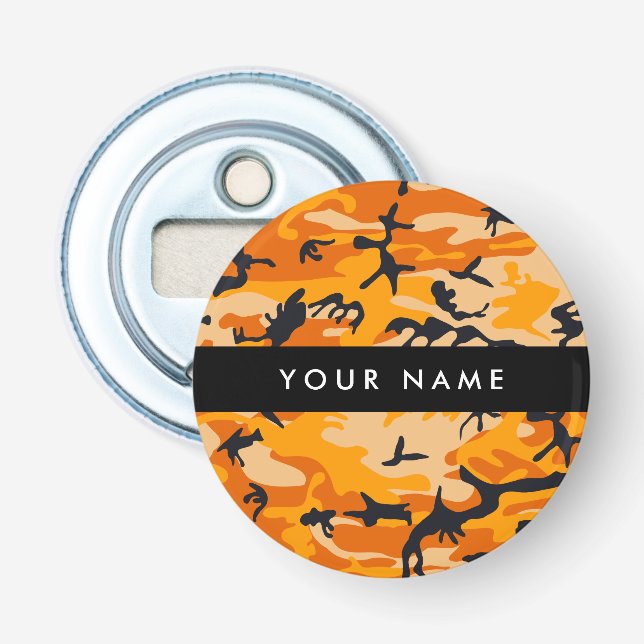 Décapsuleur Camouflage Orange Personnaliser votre nom (Devant)