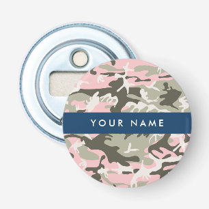 Décapsuleur Camouflage Rose et Vert Personnalisez votre nom