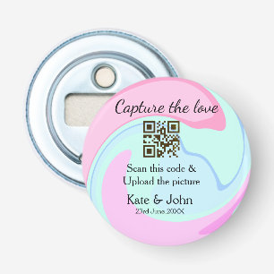 Décapsuleur Capturez l'amour ajouter QR scan marbre rose bleu