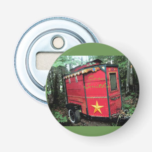 Décapsuleur Caravane minuscule gitane rouge customisée