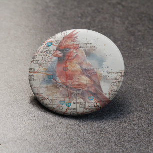 Décapsuleur Cardinal sur la carte routière de Virginie Art à l