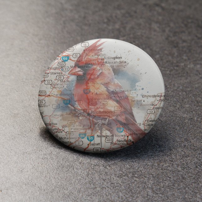 Décapsuleur Cardinal sur la carte routière de Virginie Art à l (Créateur téléchargé)