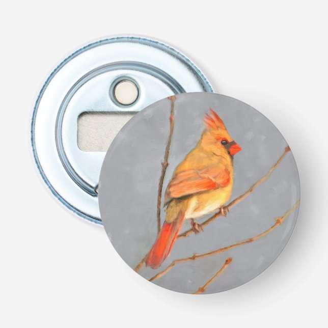 Décapsuleur Cardinal sur la peinture de branche - Art original (Devant)