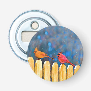 Décapsuleur Cardinals on the Fence Painting - Art original