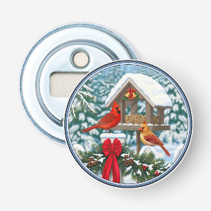 Décapsuleur Cardinaux et mangeoire de Noël
