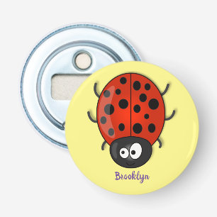 Décapsuleur Caricature de coccinelle rouge joyeux