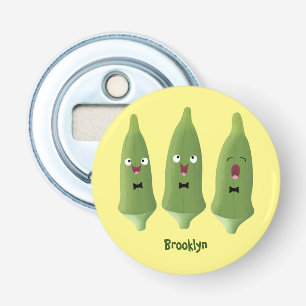 Décapsuleur Caricature de légumes de l'okra chantante mignonne