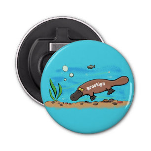 Décapsuleur Caricature de natation de Cute platypus