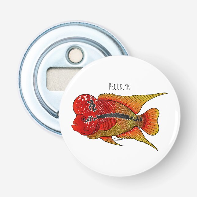 Décapsuleur Caricature de poisson cichlide à fleur (Devant)