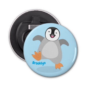 Décapsuleur Caricature de poussin de pingouin mignon et joyeus