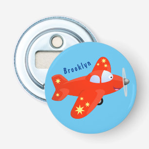 Décapsuleur Caricature de vol d'avion rouge mignon