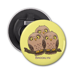 Décapsuleur Caricature en trio de chouette